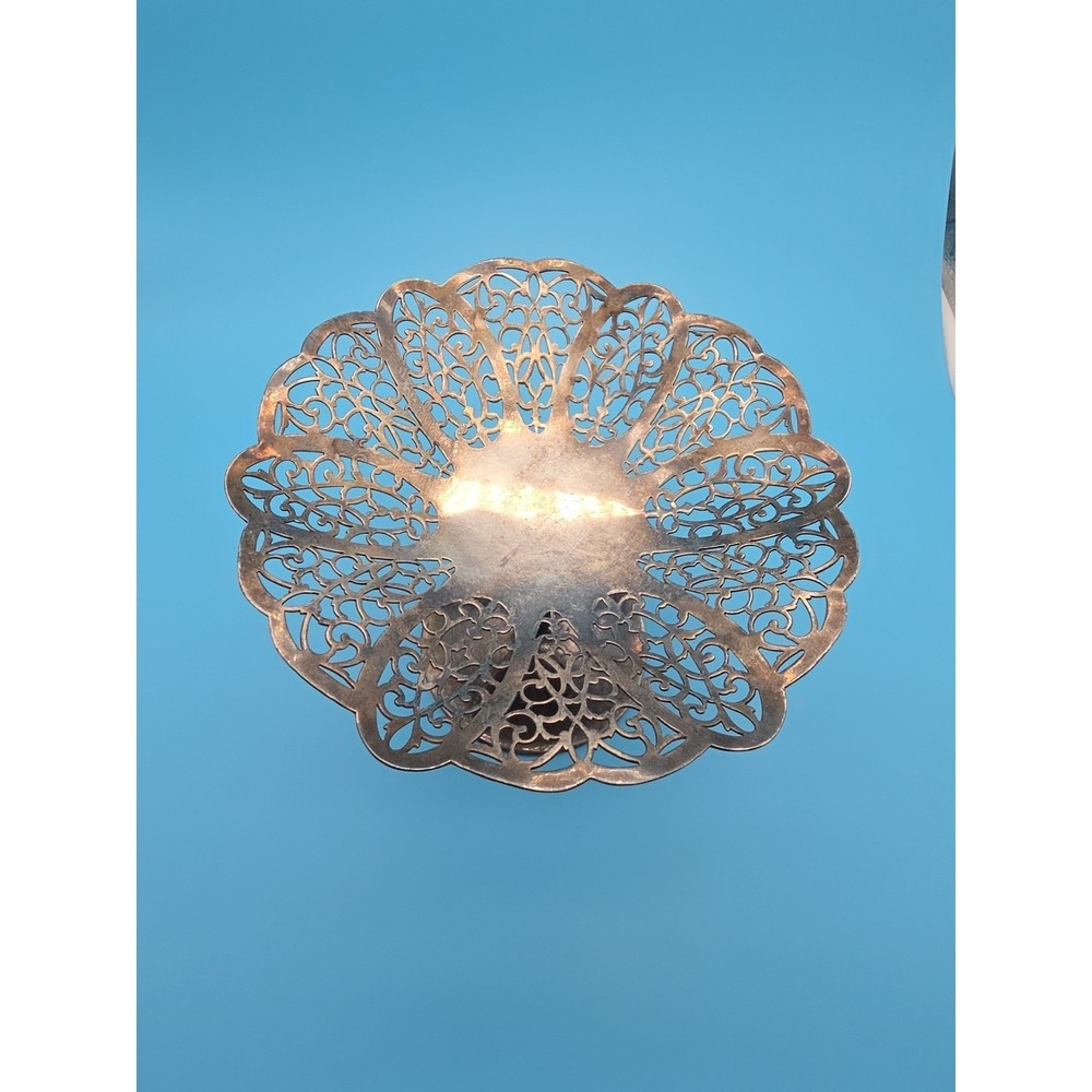 Lovelace Silverplate Lacey Ruffled Compote 5" International Silver Company 1430 - Picture 2 of 6